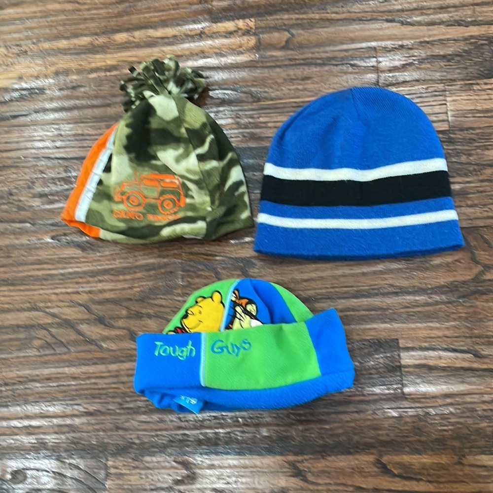 Blue Stripe Knit Beanie - Kids Winter Hat